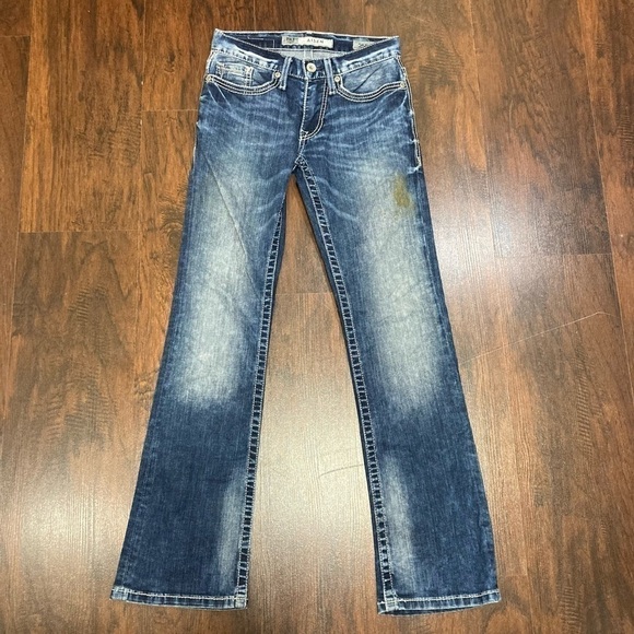 BKE DENIM “Aiden” boot leg jeans Size 25R *bbq stain on left leg EUC - Picture 16 of 16